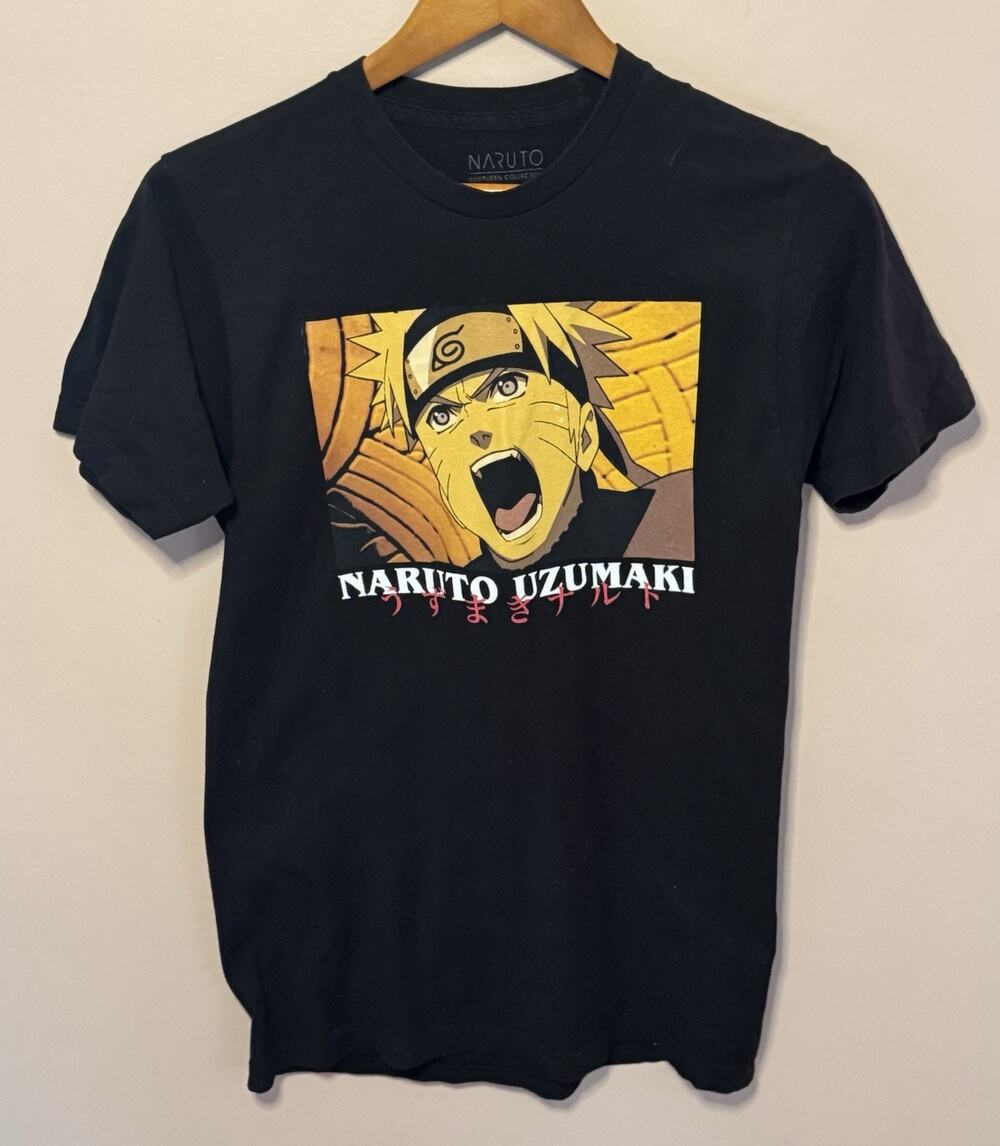 Naruto Uzumaki Anime T-Shirt M Black Shippuden Collection